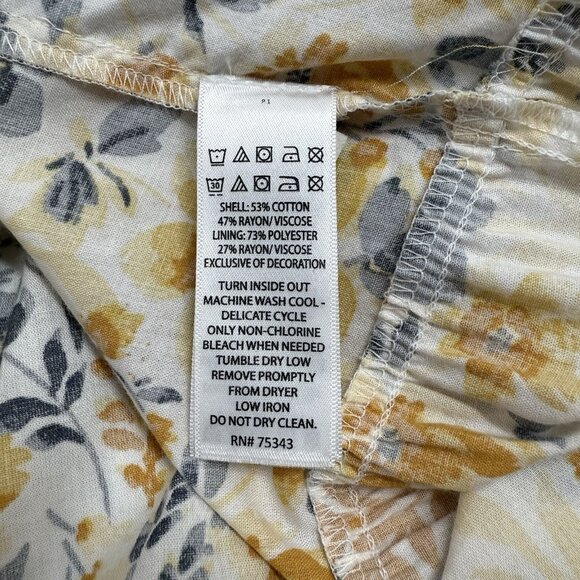 Joie Floral Sundress & Hat Size 12 Mommy and Me Yellow Tiered Cottagecore Beach - Picture 13 of 15